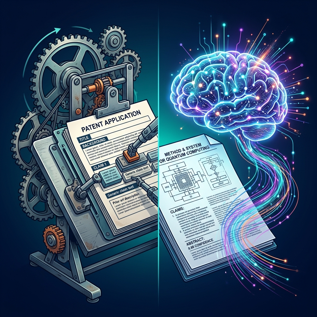 eety.ai — Brain vs Template concept: why genuine invention understanding beats keyword-filling AI