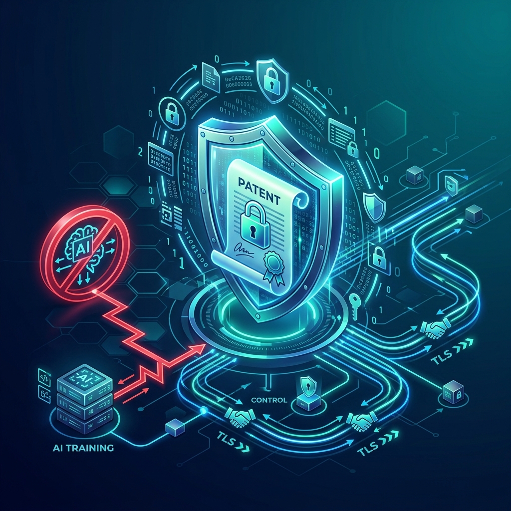eety.ai — IP security shield protecting patent documents from AI training data leaks with TLS encryption and DPA contracts