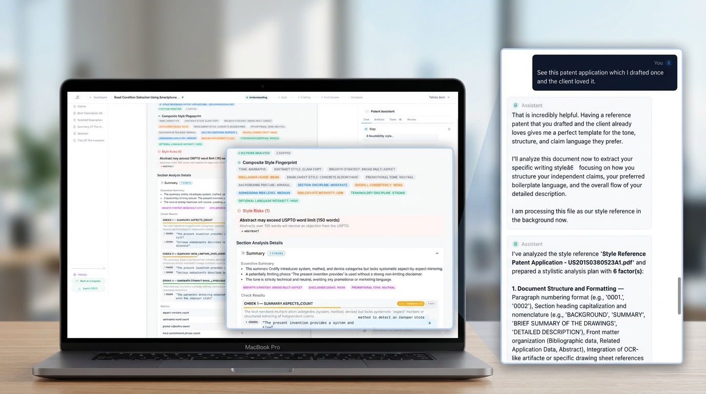 Style DNA profile extracted from reference patent applications
