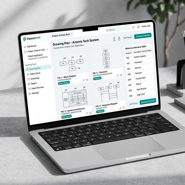 eety.ai — Phase 7: Drawing Plan, determining figures, visualization types, and reference numeral schemes